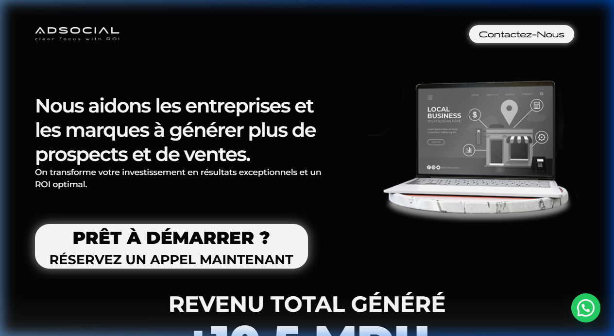 AdSocial website screenshot