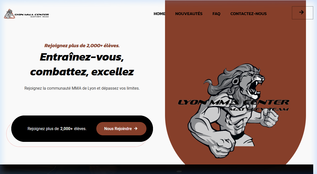 Lyon MMA Center website screenshot