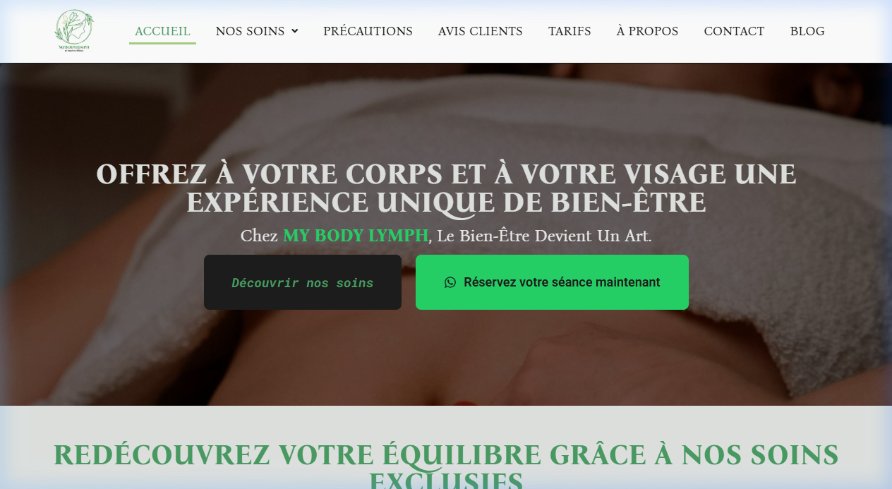 My Body Lymph website screenshot